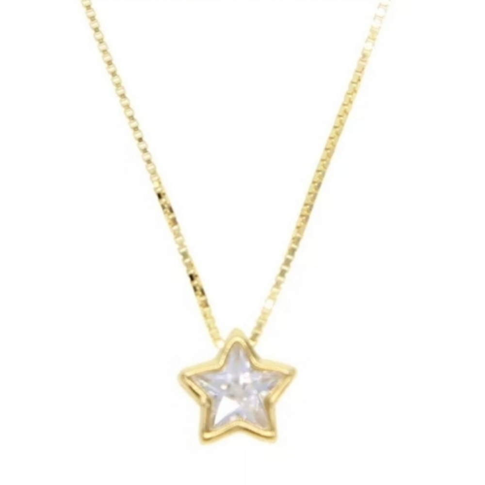 14kt YG Cubic Zirconia CZ Stone 16" Necklace - Picture 6 of 9